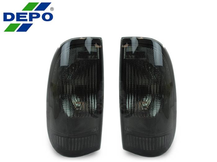 Depo - Ford F150 / 1997-1999 Ford F250 Depo Smoke DEPO Tail Light