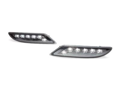 Depo - Mercedes W221 S- Class Crystal Clear White Led Front DEPO Bumper Light