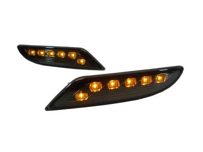 Depo - Mercedes W221 S- Class Crystal Smoke Amber Led Front DEPO Bumper Light