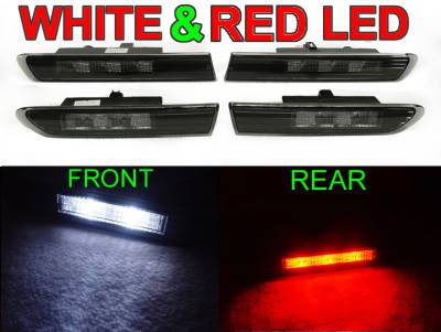 Depo - Acura TL 4 Pieces Smoke Front WHITE Led + Rear RED Led DEPO Side Marker Light