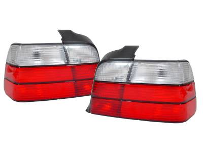 Depo - BMW E36 4D Red/Clear DEPO Tail Lights
