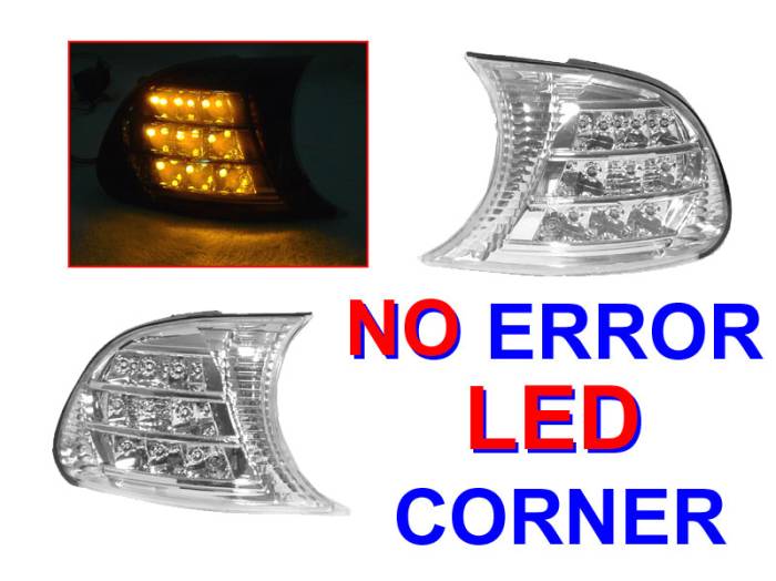 Depo - BMW E46 2D/Cabrio Crystal Clear Amber DEPO Led Corner Lights