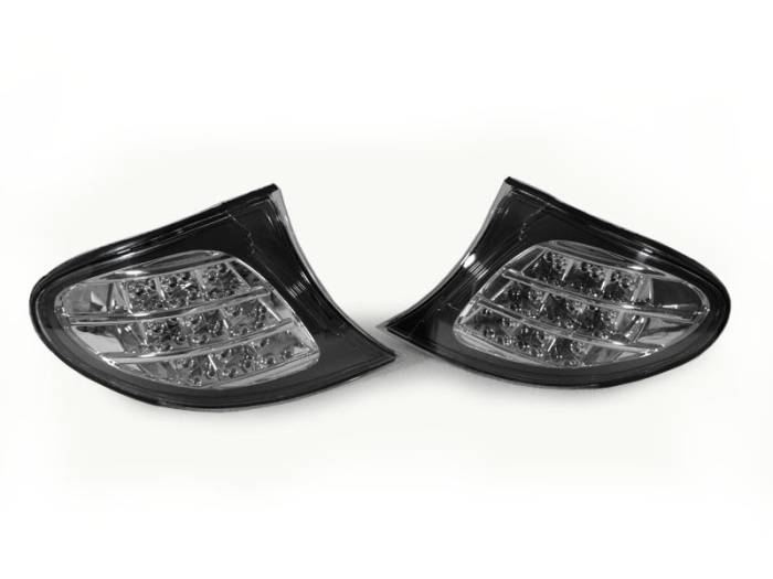 Depo - BMW E46 4D/5D Black Clear DEPO Corner Light- X9 Amber Led