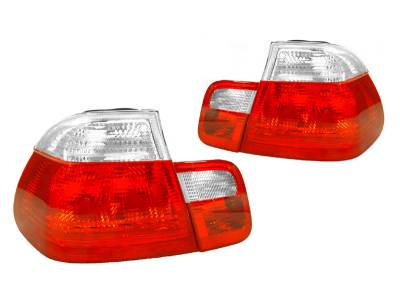 Depo - BMW E46 4D Red/Clear 4Pcs DEPO Tail Lights