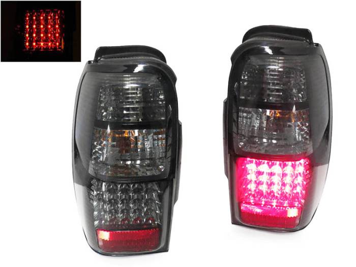 Depo - Toyota 4Runner Black/Smoke Led DEPO Tail Lights