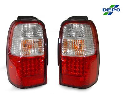 Depo - Toyota 4Runner Red/Clear Led Rear DEPO Tail Light