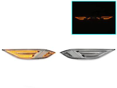 Depo - Porsche Cayenne 958 Clear Amber Led Light Bar DEPO Side Marker