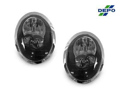 Depo - Mini Cooper Depo Black DEPO Headlight - Halogen Model