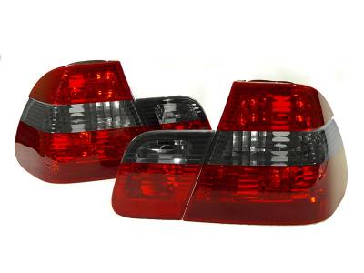 Depo - BMW E46 4D Red/Smoke/Red 4Pcs DEPO Tail Lights