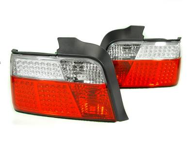 Depo - BMW E36 4D Led Red/Clear DEPO Tail Lights