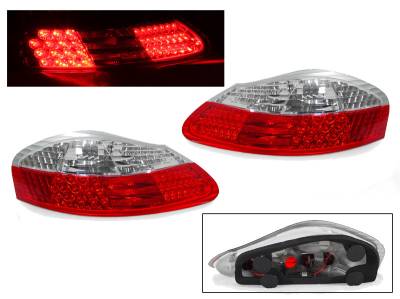 Depo - Porsche Boxster Led Red/Clear DEPO Tail Lights