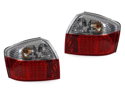 Depo - Audi A4 4D B6 Chassis Led Red/Clear DEPO Tail Lights