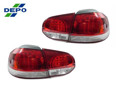 Depo - Volkswagen Golf 6 Depo Red/Clear Led DEPO Tail Lights