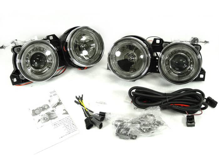 Depo - BMW E30 3 Series Smoke Chrome Projector Angel DEPO Headlight + Wiring