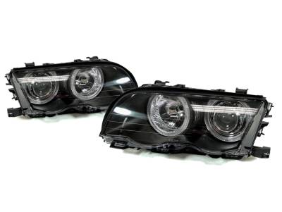 Depo - BMW E46 2D/Cabrio Black Projector Angel DEPO Headlight