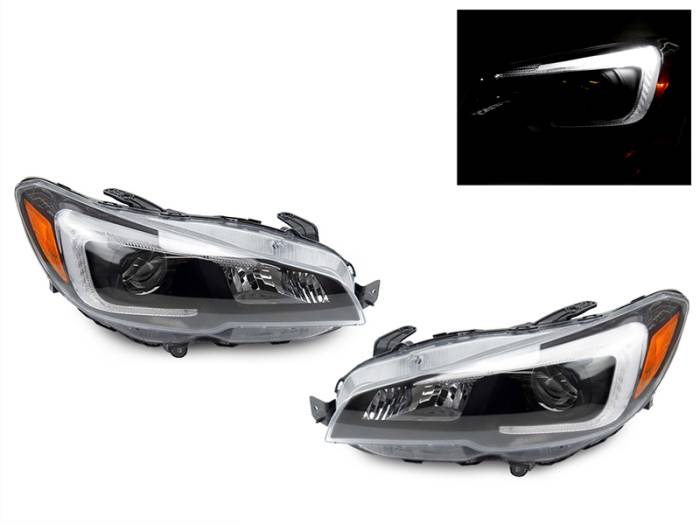 Depo - Subaru WRX Depo Black Projector DEPO Headlight Set - Halogen Model