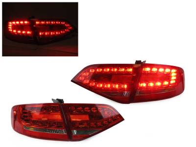 Depo - Audi A4 4D B8 Chassis 4D Sedan Oem Rs4 Style Led Red/Clear DEPO Tail Lights