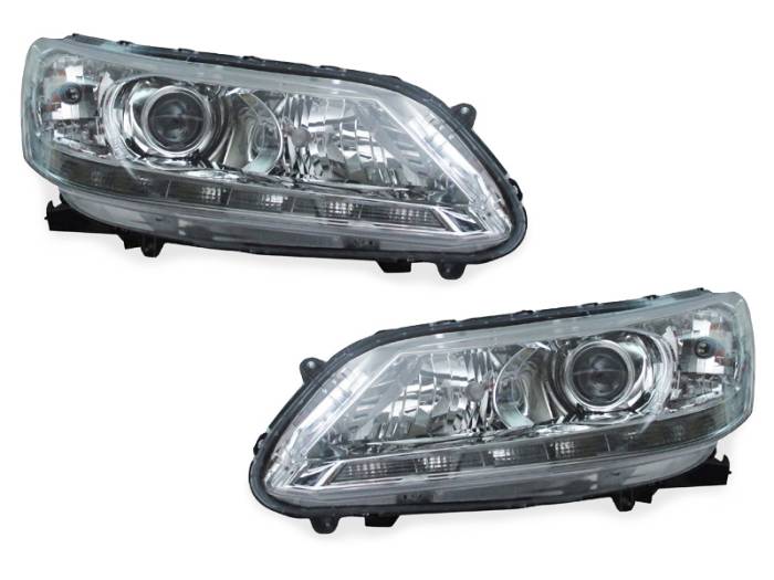 Depo - Honda Accord 4D Chrome Projector Led Strip DEPO Headlight