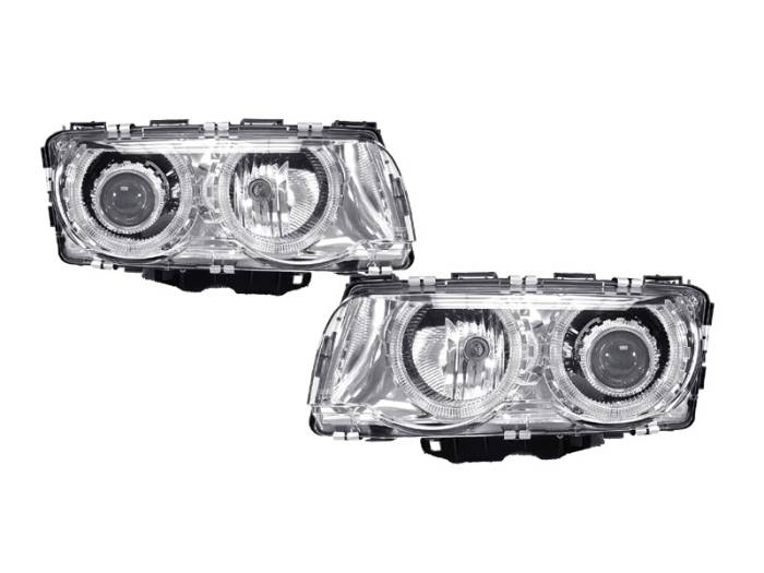 Depo - BMW E38 7 Series Chrome Projector Angel DEPO Headlight W/Motor