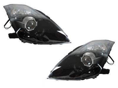 Depo - Nissan 350Z Max Black Projector DEPO Headlight - D2S Xenon Model