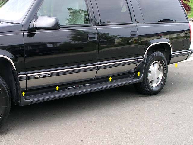 QAA - CHEVROLET SUBURBAN 4dr QAA Stainless 10pcs Rocker Panel Trim TH32198