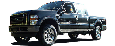 QAA - F-250 and F-350 SUPER DUTY 2/4dr QAA Stainless 1pc Tailgate Accent RT39320