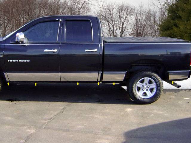 QAA - DODGE RAM 4dr QAA Stainless 12pcs Rocker Panel Trim TH42938