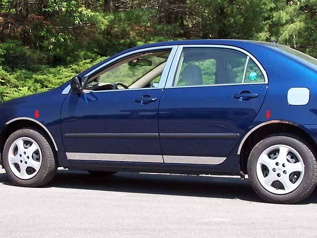 QAA - TOYOTA COROLLA 4dr QAA Stainless 4pcs Wheel Well Accent WQ24112