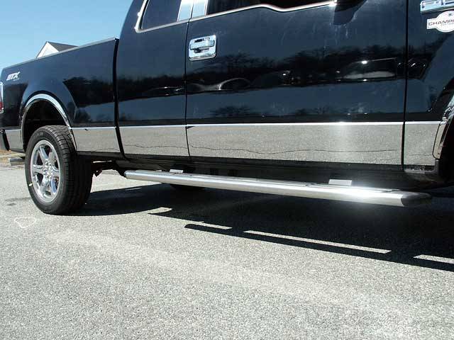 QAA - FORD F-150 2dr QAA Stainless 10pcs Rocker Panel Trim TH44310