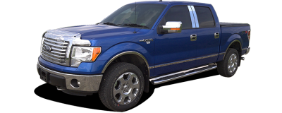 QAA - F-150 Super Cab, 8'Bed, NO Flares QAA Stainless Side Accent Trim AT44312