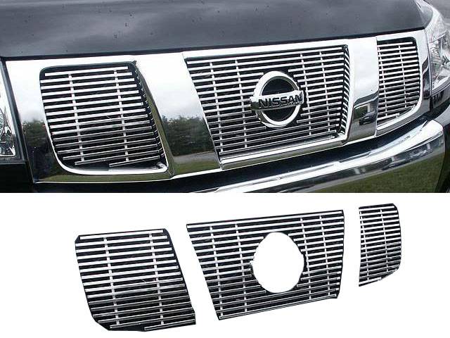 QAA - Fits Nissan TITAN 2/4dr QAA 3pcs Grille Accent SGB24515