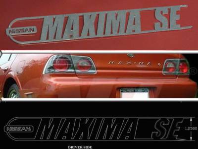 QAA - Fits Nissan MAXIMA 4dr QAA Stainless 2pcs Graphic/Logo/emblem SGR24541