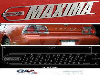 QAA - Fits Nissan MAXIMA 4dr QAA Stainless 2pcs Graphic/Logo/emblem SGR24540