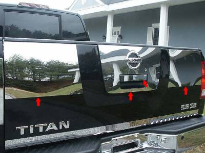 QAA - Fits Nissan TITAN 2/4dr QAA Stainless 4pcs Tailgate Handle Accent TGH24521