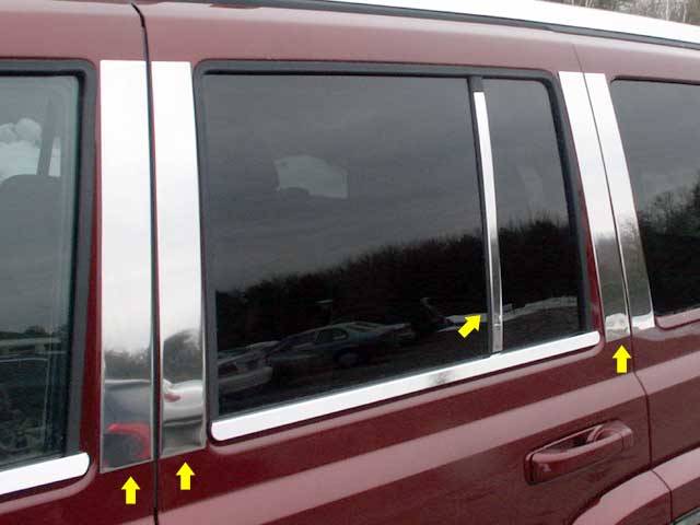 QAA - JEEP COMMANDER 4dr QAA Stainless 8pcs Pillar Trim PP46097
