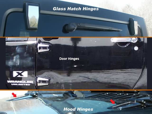 QAA - JEEP WRANGLER JK 2dr QAA Stainless 8pcs Hinge Cap Package HP47090