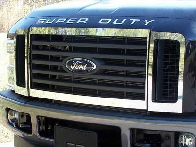 QAA - F-250 and F-350 SUPER DUTY 2/4dr QAA Stainless 6pcs Grille Accent SG48320