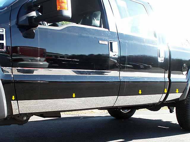 QAA - F-250/F-350 SUPER DUTY 2dr QAA Stainless 10pcs Rocker Panel Trim TH48325