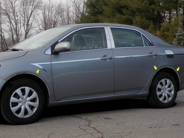 QAA - TOYOTA COROLLA 4dr QAA Stainless 4pcs Wheel Well Accent WQ29112