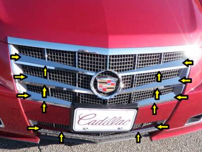 QAA - CADILLAC CTS COUPE 2dr QAA Stainless 16pcs Grille Accent SG48251