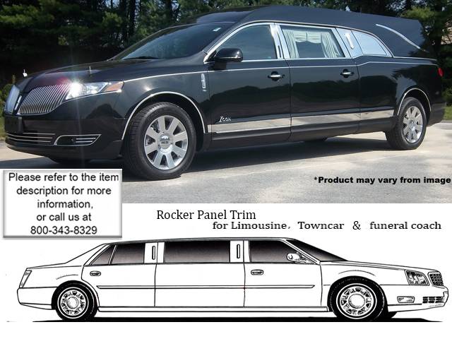 QAA - LINCOLN MKT Eagle Icon Hearse QAA Stainless 8pcs Rocker Panel Trim TH50672