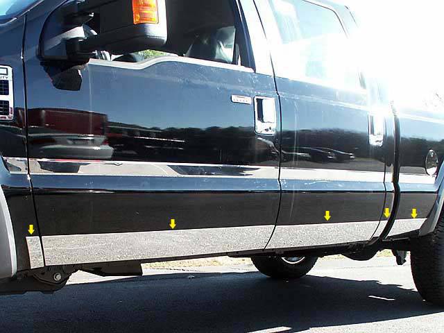 QAA - F-250/F-350 SUPER DUTY 4dr QAA Stainless 10pcs Rocker Panel Trim TH51322