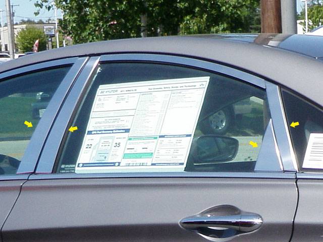 QAA - Fits Hyundai SONATA 4dr QAA Stainless 8pcs Pillar Trim PP11362