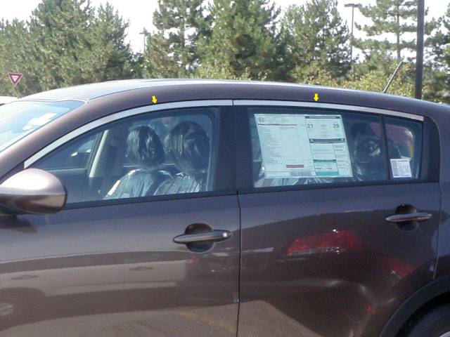 QAA - KIA SPORTAGE 4dr QAA Stainless 4pcs Window Accent Package WP11836