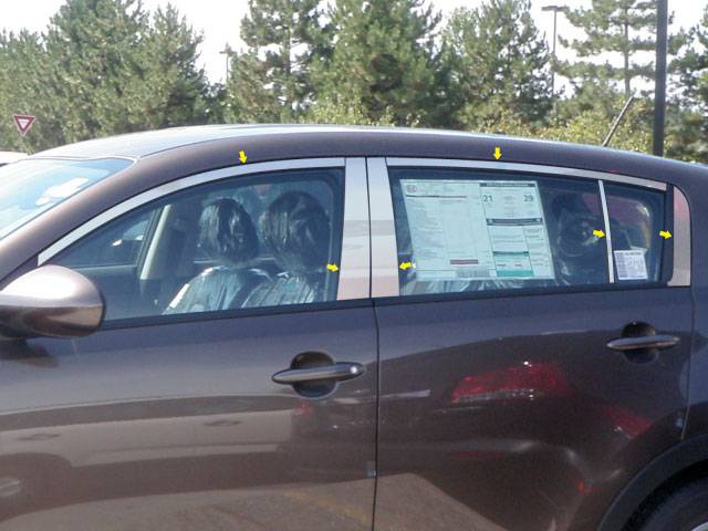 QAA - KIA SPORTAGE 4dr QAA Stainless 12pcs Window Accent Package WP11835