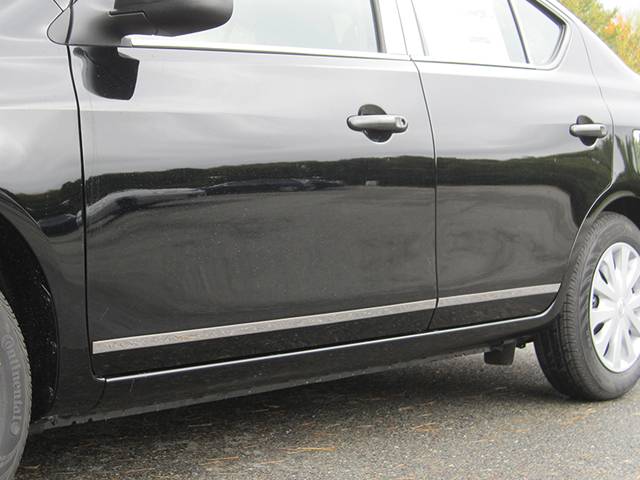QAA - Fits Nissan VERSA 4dr QAA Stainless 4pcs Rocker Panel Trim TH12532