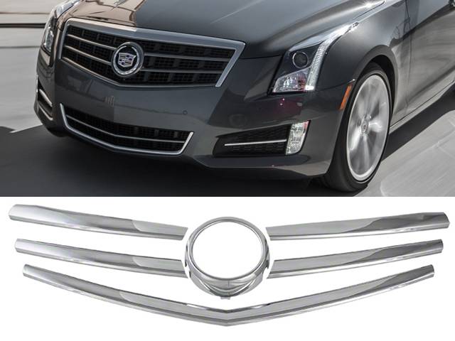 QAA - CADILLAC ATS 4dr QAA Chrome ABS plastic 6pcs Grille Overlay SGC53235