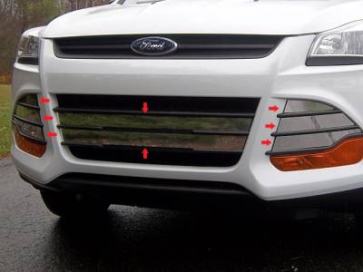 QAA - FORD ESCAPE 4dr QAA Stainless 8pcs Grille Accent SG53360