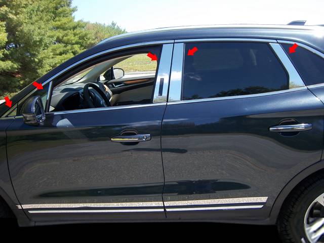 QAA - LINCOLN MKC 4dr QAA Stainless 10pcs Pillar Trim PP55642