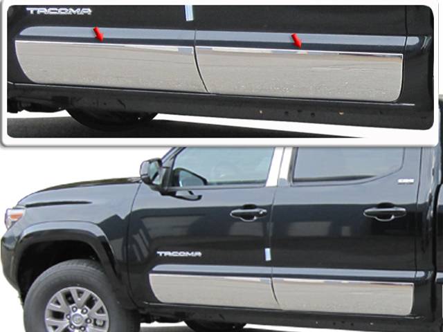 QAA - TACOMA Double Cab, 5' Bed QAA Stainless 4pcs Rocker Panel Trim TH16174